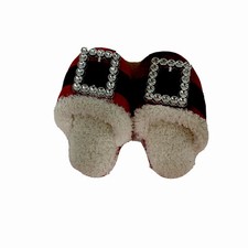 Santa Claus Shoes Christmas Red House Slippers Plush Small 11 12 EUR 29-30 Buckl
