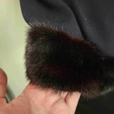 GianFranco Ferre 1980s Vintage Black Long Wool Dress Coat w Fur