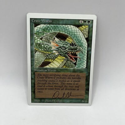 MTG - Revised - Craw Wurm - NM - Signed by Daniel Gelon