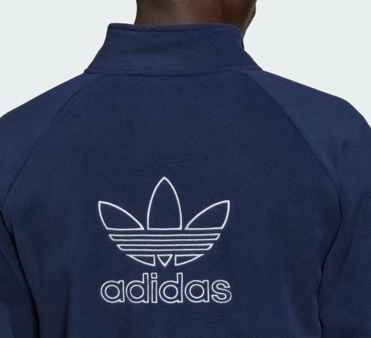 adidas Adicolor Classics Trefoil Teddy Fleece Jacket Blue Men's