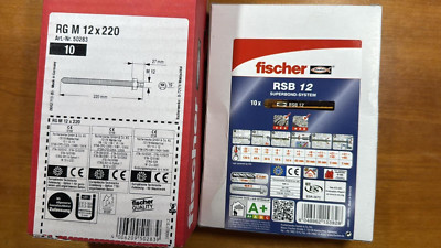 10er Set: Fischer Ankerstange RG M 10x220 + RSB12 Superbond Reaktionspatronen