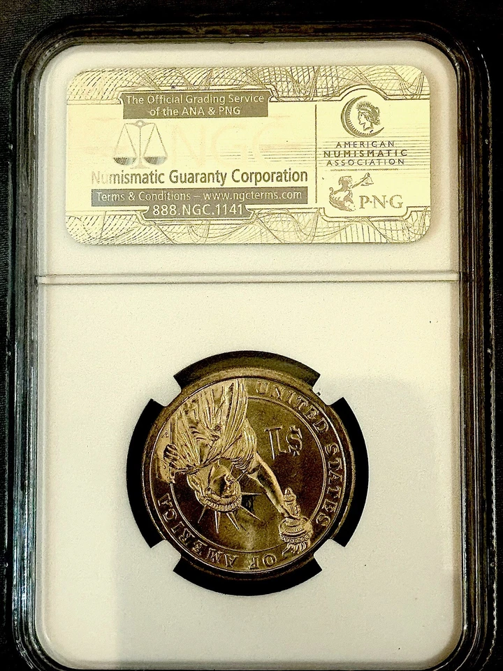 US 2007 $1 DOLLAR GEORGE WASHINGTON  MISSING EDGE LETTERING ERROR COIN MS 65 - Image 4 of 4