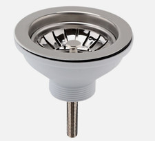 Kitchen Sink Basket Strainer Waste & Plug Fits 90mm Hole. Long Screw