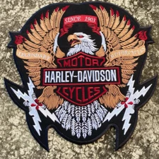 Harley Davidson Large Eagle patch sew&iron on Embroidered patch jacket back logo