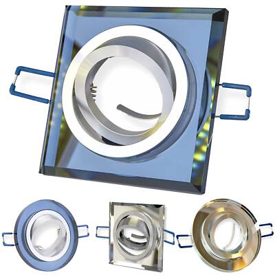 Einbaurahmen GU10 Glas schwenkbar rund eckig Gehäuse 75mm Einbaustrahler