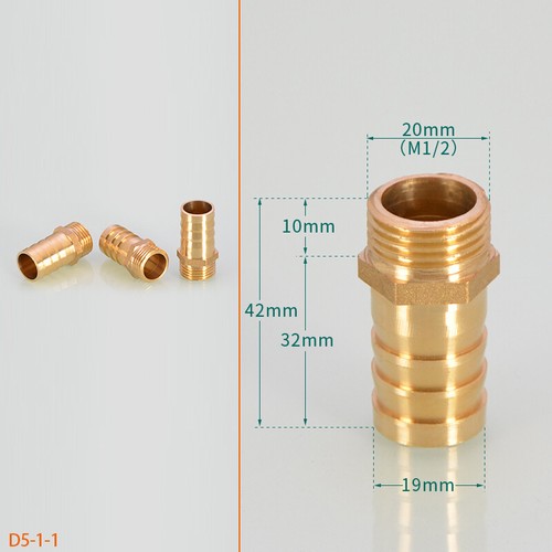 Internal And External Thread Hose Barb Brass Fitting Size 1/2" 3/4" 1" - 2" - Picture 21 of 44