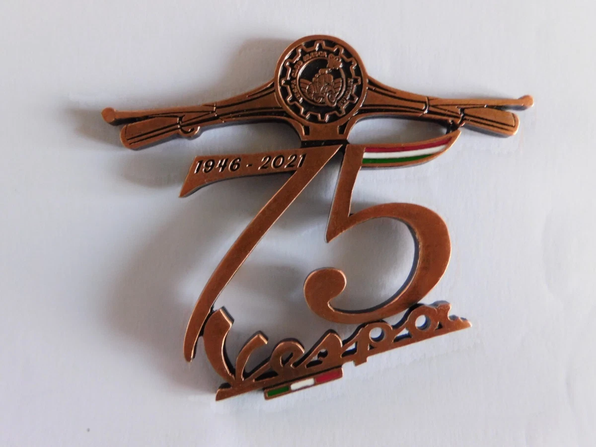 75 Year Celebration VESPA Scooter Club Logo Badge Legshield Emblem 4 x 3  Inch | eBay