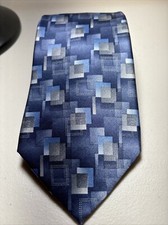 Arrow Men’s Tie Geometric Blue 100% Silk Made In USA