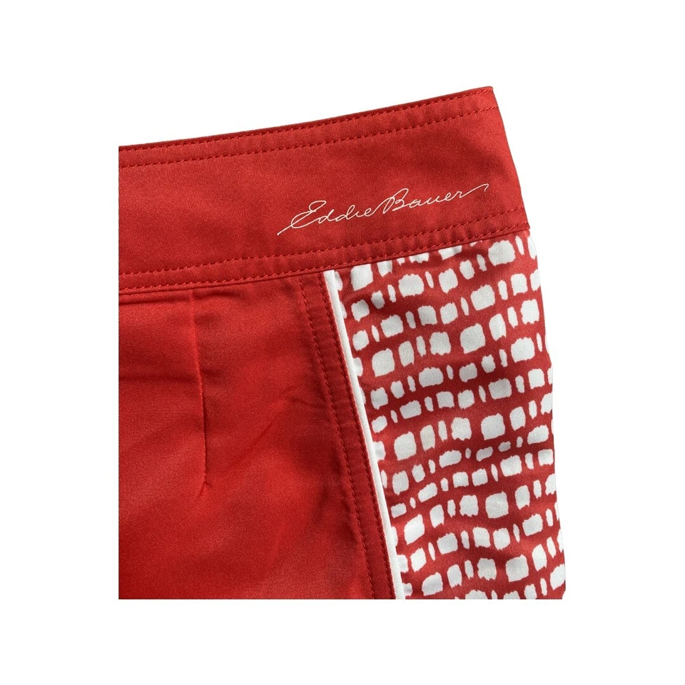 Eddie Bauer Unlined Swim Trunks Red White Size Medium - Image 3 of 3