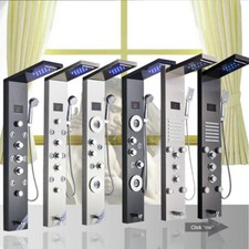Shower Panel Tower LED Rain Waterfall Massage Body System Jets Shower Faucet Set