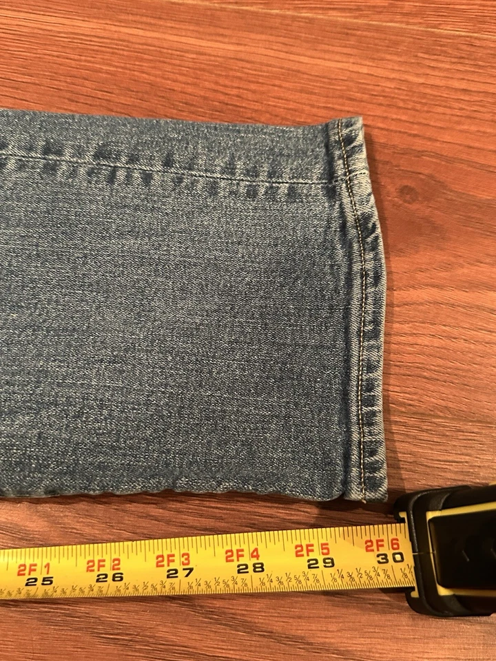 Jeans masculino J Crew 34x32* azul slim fit perna reta lavagem escura elástico mercantil - Imagem 4 de 4