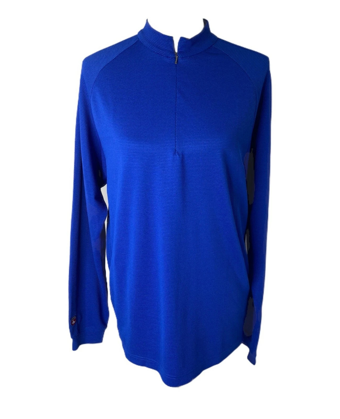 Antigua Golf Shirt Womens Small Blue Desert Dry High Neck Half Zip Athletic
