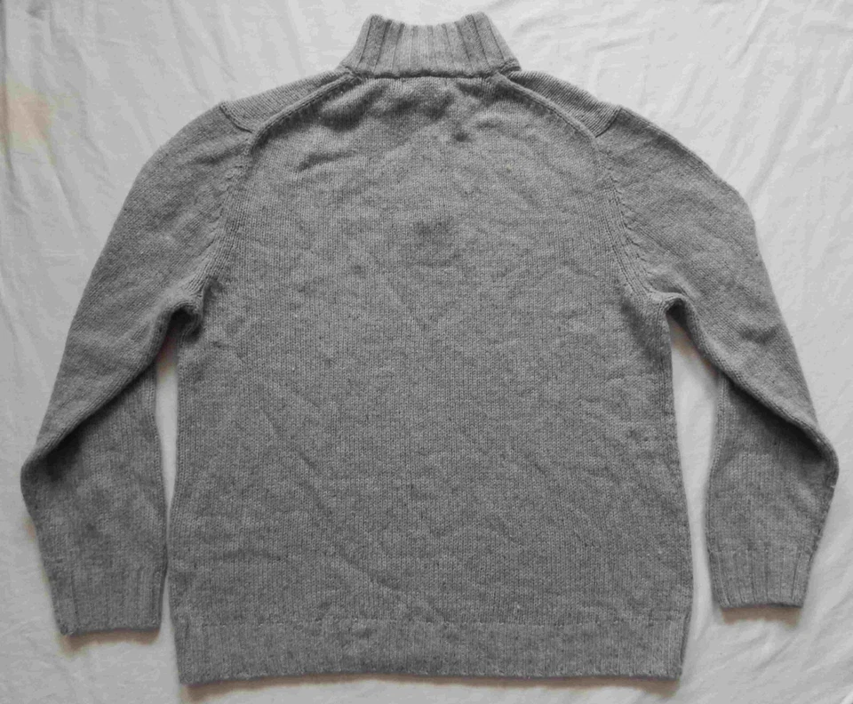 Suéter Pullover Cuello Henley Gris Cuello Alto - XL Para Hombres Mezcla de Lana Náutica Foto 4 de 4