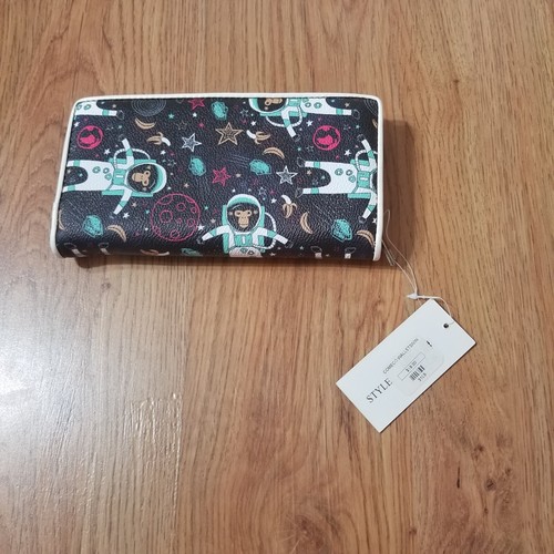 Ashley M Artist Serie Reißverschluss Knopfdruck Geldbörse Affen Space Stars Galaxy Neu mit Etikett - Bild 3 von 24