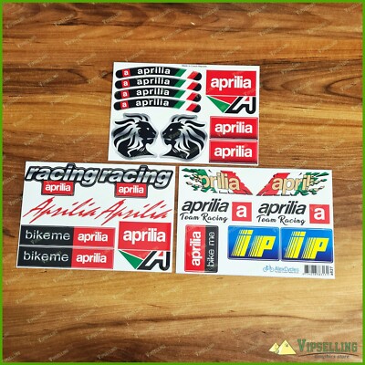 Aprilia Rally Decals aprilia Motorbike Motorcycle Team Racing Laminated Decals Sticker Set ...