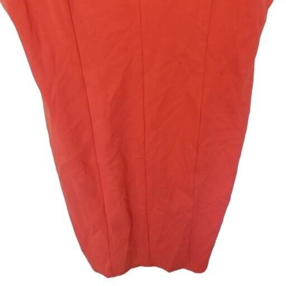 Mini Vestido Bebe Para Mujer M Naranja Sin Mangas Ajuste Cuello en V Bodycon Forrado Foto 3 de 4