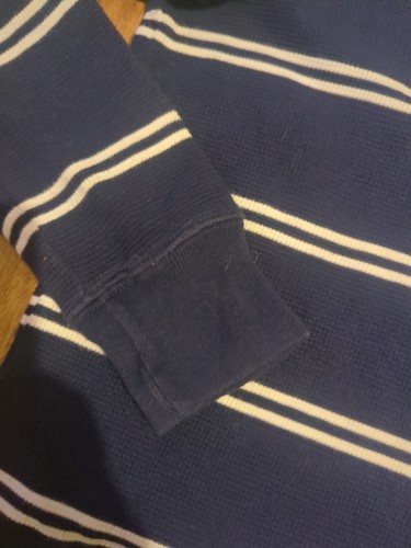 Tommy Hilfiger Woman's Striped Jumper Sweatshirt Medium Navy Cotton - Picture 4 of 15