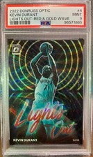 2022 Panini Donruss Optic #4 Lights Out Red Gold Wave 22/99 Kevin Durant PSA 9