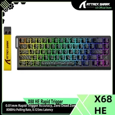 ATTACK SHARK X68 HE Wired Rapid Trigger Keyboard 60% Wired 8KHz Magnetic Switch