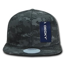 Gray Camo Fitted Flat Bill Camouflage Cotton Baseball Ball Cap Hat - 9 SIZES