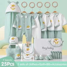 25 Pc Clothing Set Newborn Baby Girls  Boys Pure Cotton Set