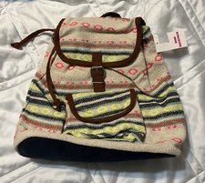 Old East Main Co. Women's Backpack Size Small Off-white with multi-color pattern
