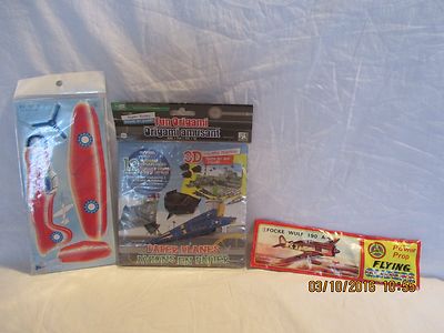 Origami Paper Planes & TWO other Easy to Assemble Toy Planes Lot of THREE