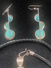 JAY KING 3 PIECE AZURE PEAKS TURQUOISE PENDANT ,EARRINGS ,BRAIDED LEAThER CORD🩵 — photo 5