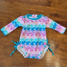 Ruffle butts pink purple blue mermaid one piece swimsuit size 3-6 months