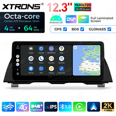 64GB Android 14 8-Core Car Play GPS Stereo Navi 4G WiFi For BMW 5er F10 F11 NBT