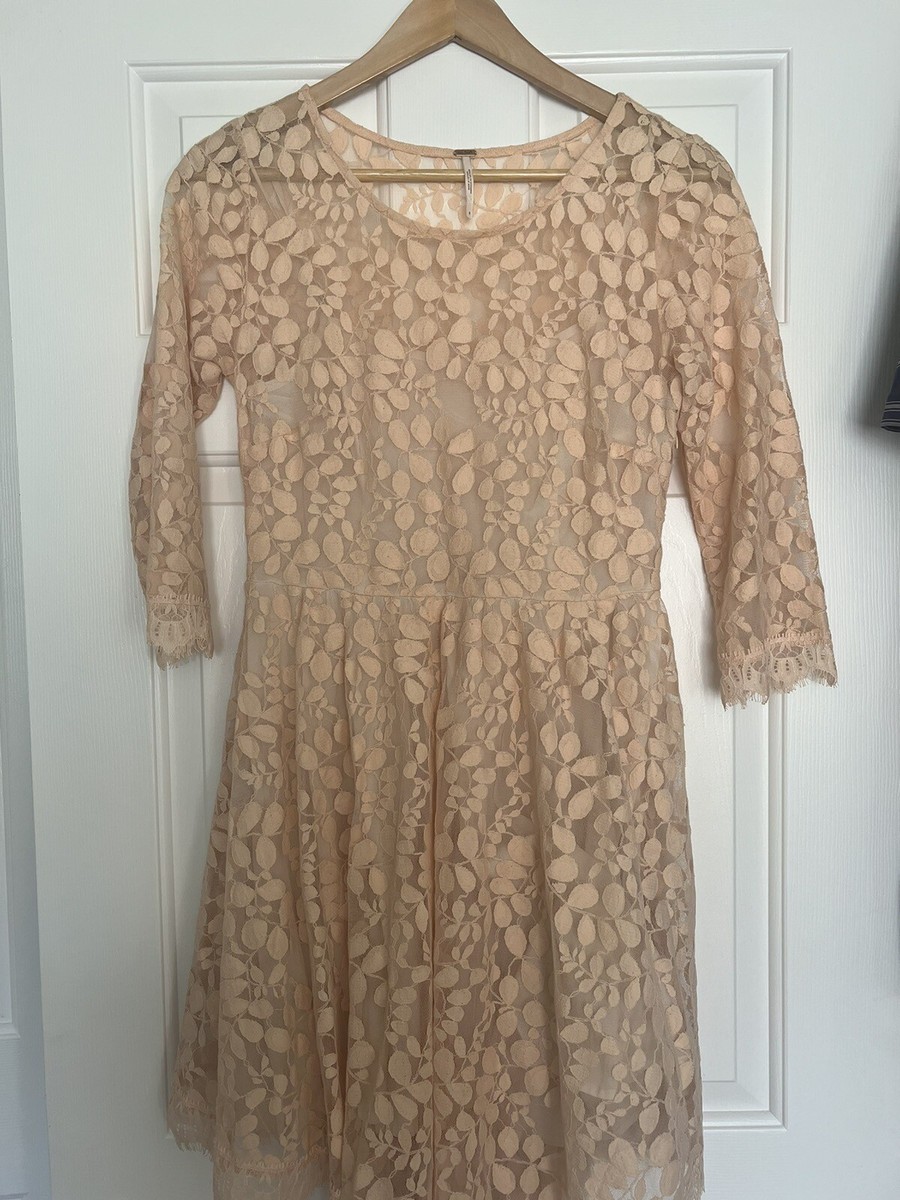Free People Floral Lace Mesh Dress Cream Size 6 Lined | eBay Free People Floral Lace Mesh Dress Cream Size 6 Lined | eBay
