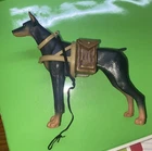 GI Joe U.S. Marine Dog Unit Doberman Pinscher Dog w/Leash & Harness 1999 Vintage