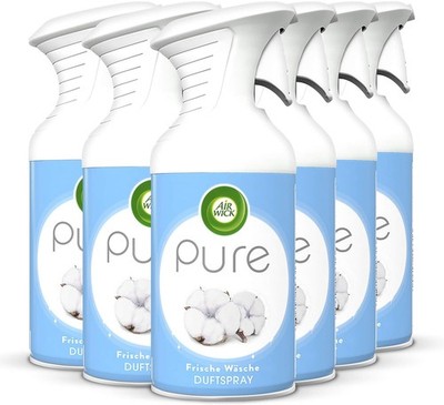 Air Wick Premium-Duftspray PURE Frische Wäsche Lufterfrischer Raumduft 6x 250 ml