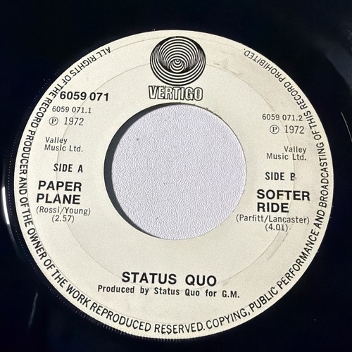 Status Quo...Paper plane. 7" Single Vertigo Swirl EX / G+ - Bild 5 von 6