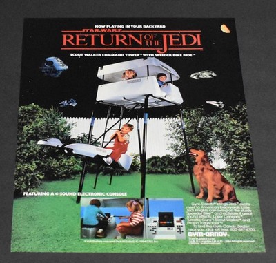 1984 Print Ad Return of the Jedi Star Wars Scout Walker Command Tower Bike Ride