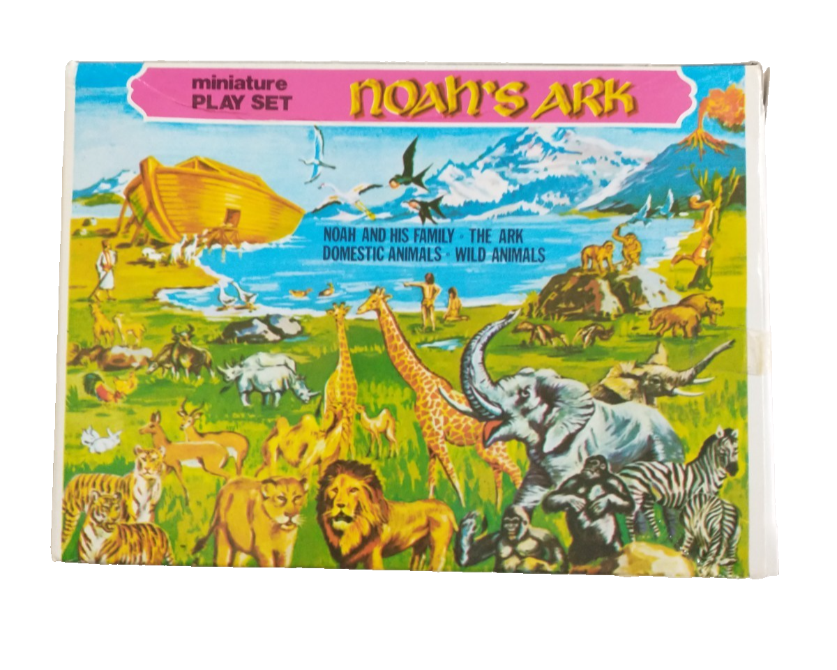 Vintage - NOAH'S ARK - Miniature Play Set in Box - Mini - 70s Marx