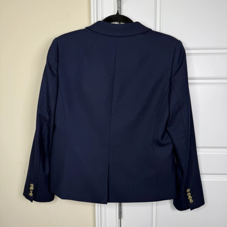 J. Crew Schoolboy Blazer Wool 12 Petite Navy Preppy Academia Office Gold Button - Image 2 of 4