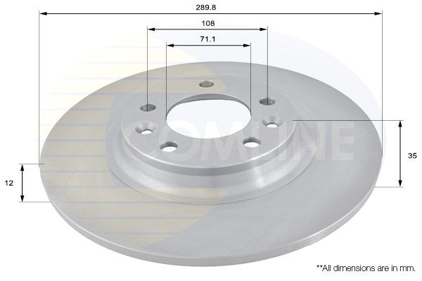 Brake Disc Rear Fits Citroën C5 C6 Peugeot 407 508 508 SW 607 COMLINE ADC1551