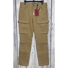 Vayder Mens Khaki Cargo Pants Size 31 Knee Zip Pockets Made in USA Button Fly