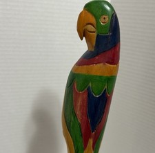 Beautiful Balsa Wood Carved Parrot 15” Xx 3.5 ( Flaw)