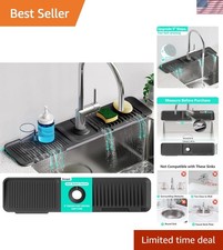 24 Inch Longer Faucet Mat for Kitchen Sink, 5  Slope Fast Self-draining, Kitc...