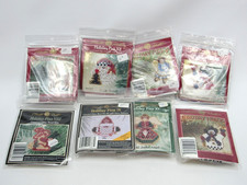 8 Mill Hill Holiday Pins Glass Bead Kit Lot Cross Stitch Vintage Christmas Santa