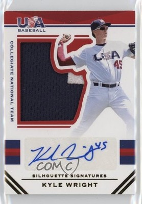 2017 Panini USA Baseball Stars & Stripes Jersey 8/199 Kyle Wright #24 Auto 0i76