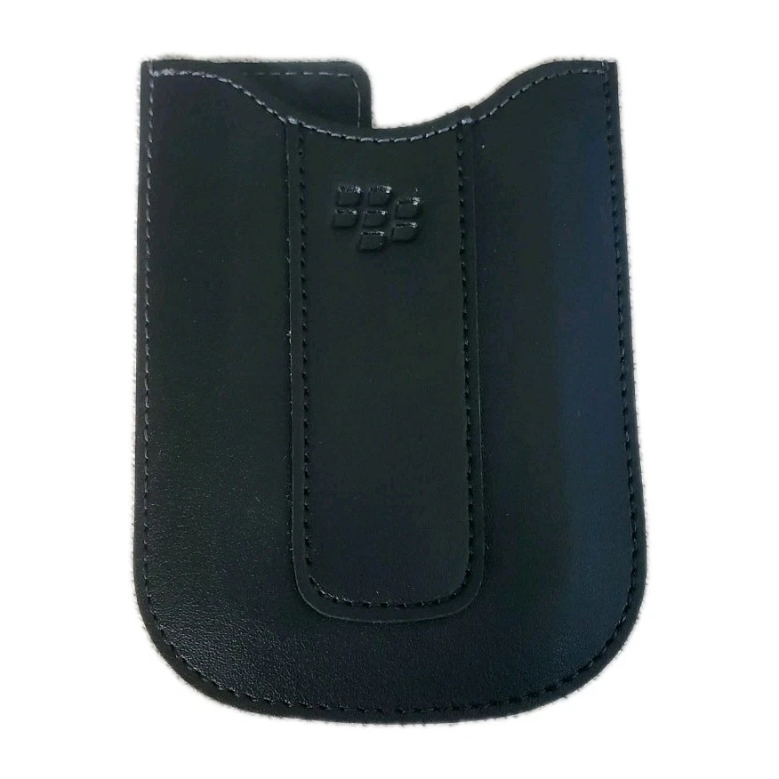 3 soportes originales para teléfono celular móvil RIM Research Blackberry de cuero negro Foto 3 de 4