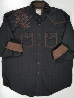 Panhandle Slim Rough Stock Flip Cuff Pearl Snap Western Cowboy Rodeo Shirt XL