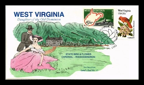 DR JIM STAMPS US COVER WEST VIRGINIA STATE BIRD FLOWER FDC COMBO STEVE CADDICK