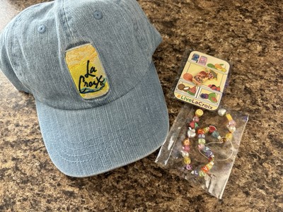 La Croix Denim Logo Baseball cap Hat La Croix Enamel Pin Sunshine Coachella