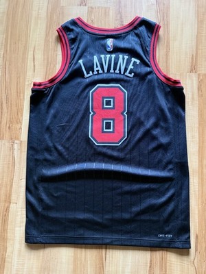 Chicago Bulls Zach LaVine NBA Jersey Nike/Jordan schwarz Pinstripe Größe 44 M