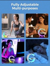 3-in-1 G-Shape LED Bedside Lamp with Wireless Charger, Bluetooth Speaker  Alarm