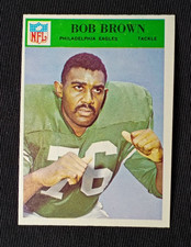 1966 Philadelphia #134 BOB BROWN Rookie Card Philadelphia Eagles/Nebraska EXMT. rookie card picture